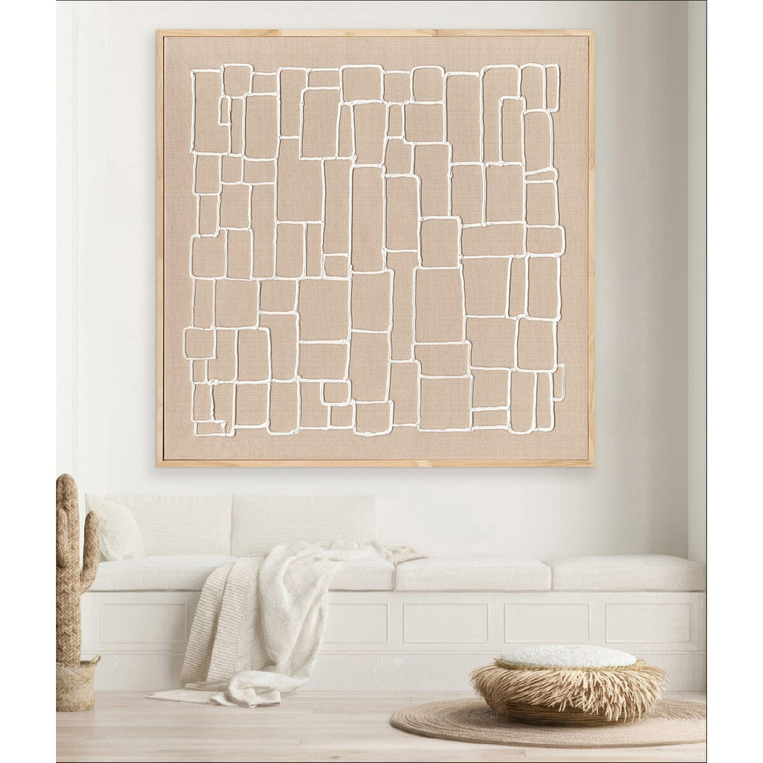 Grid Whisper - White Line Abstract Painting#L6045 Painting artwepaint 