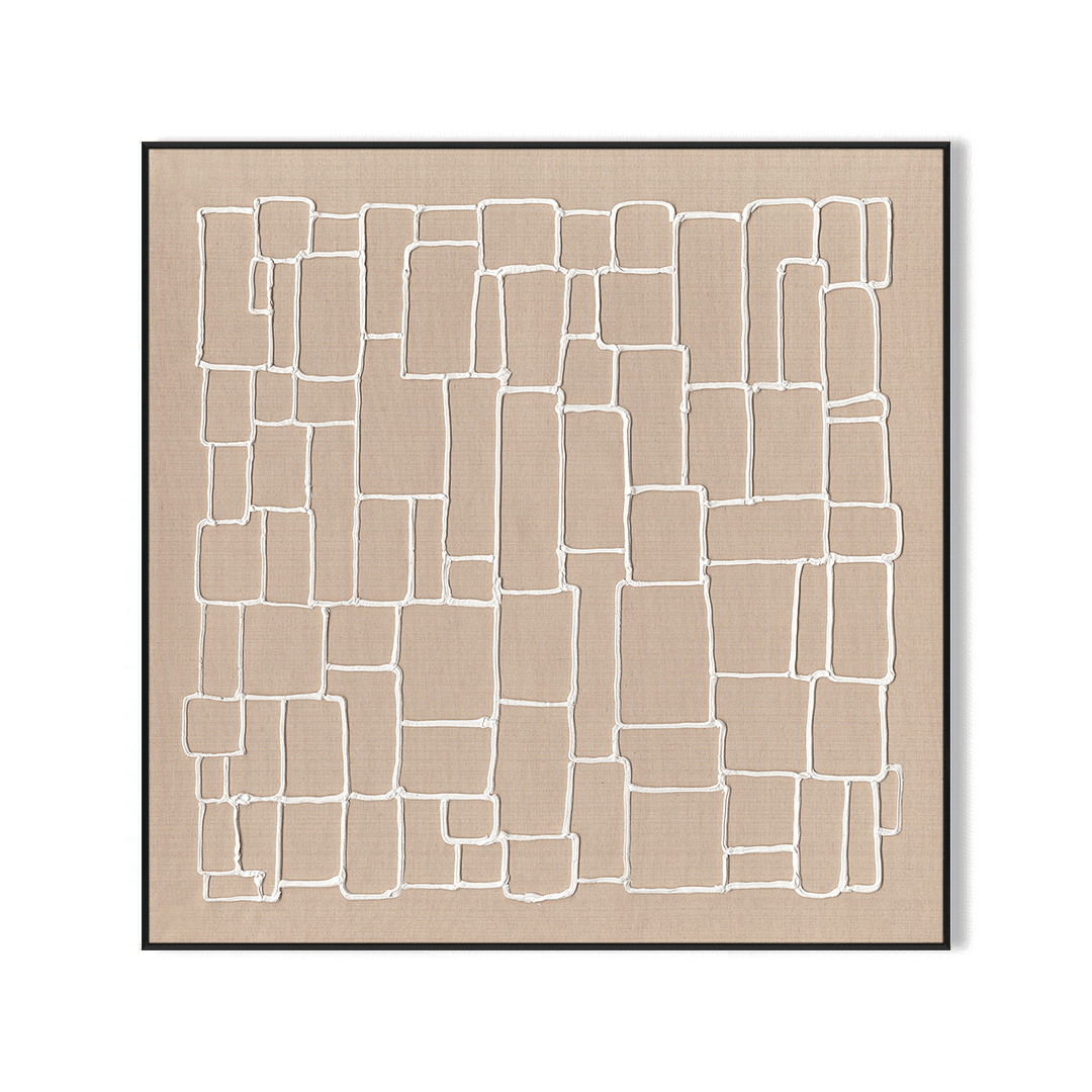 Grid Whisper - White Line Abstract Painting#L6045 Painting artwepaint 