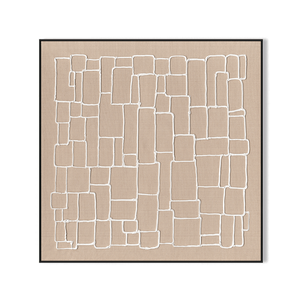 Grid Whisper - White Line Abstract Painting#L6045 Painting artwepaint 