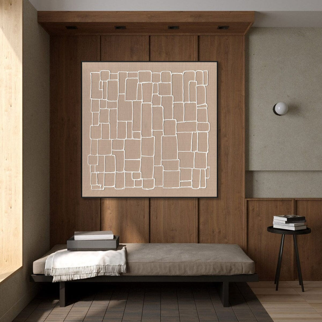 Grid Whisper - White Line Abstract Painting#L6045 Painting artwepaint 