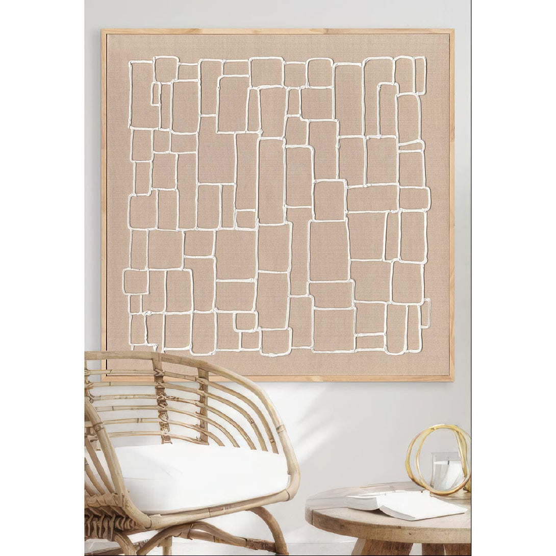 Grid Whisper - White Line Abstract Painting#L6045 Painting artwepaint 