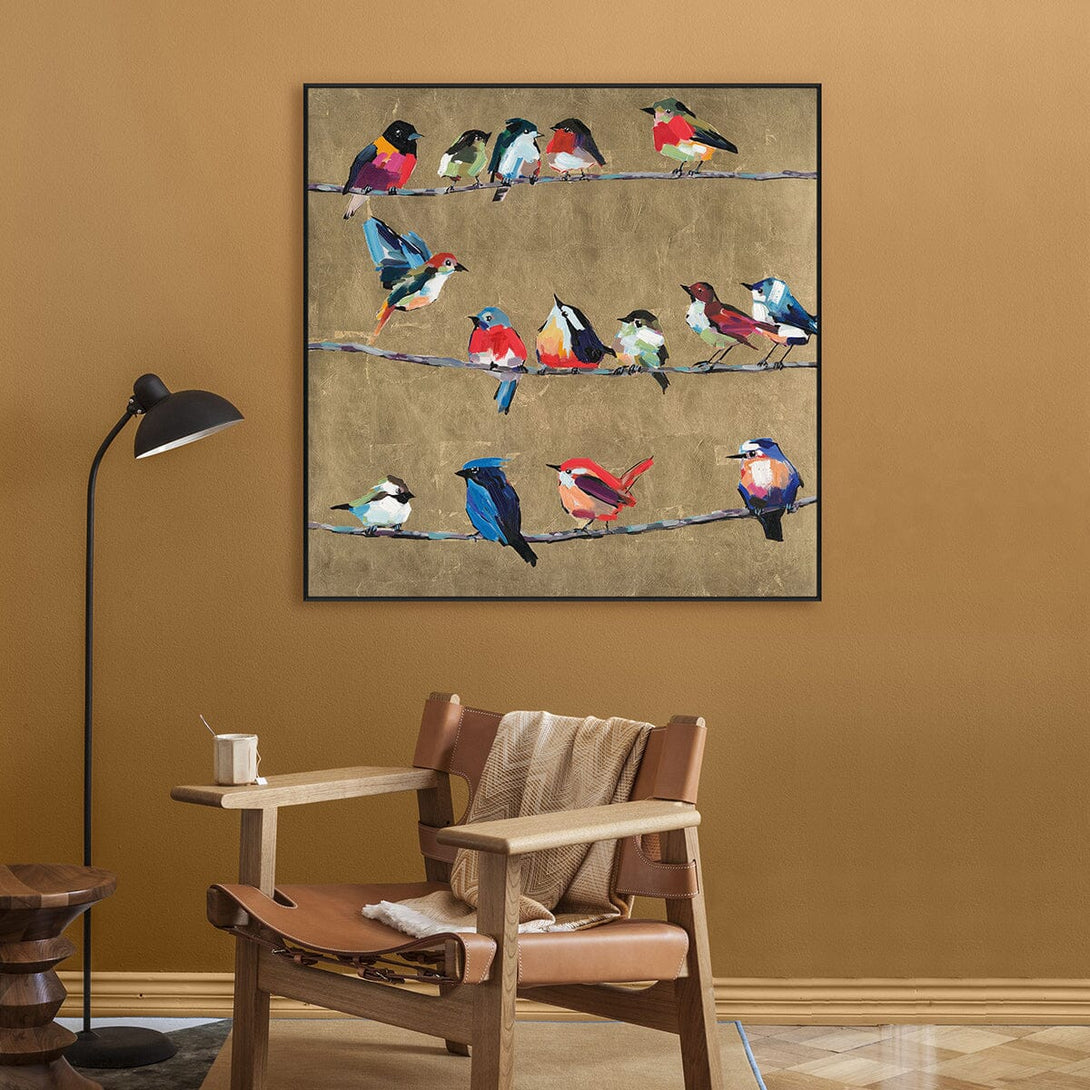 Harmony Flock – Colorful Birds Abstract Painting #L5903 Painting artwepaint 