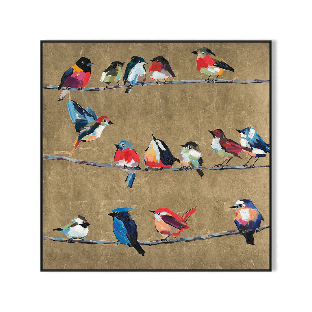 Harmony Flock – Colorful Birds Abstract Painting #L5903 Painting artwepaint 