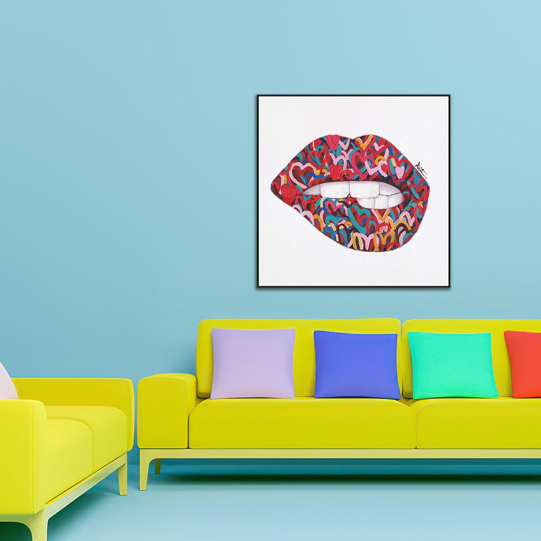 Heart Kiss – Colorful Lips Pop Art #J2043 Painting artwepaint 