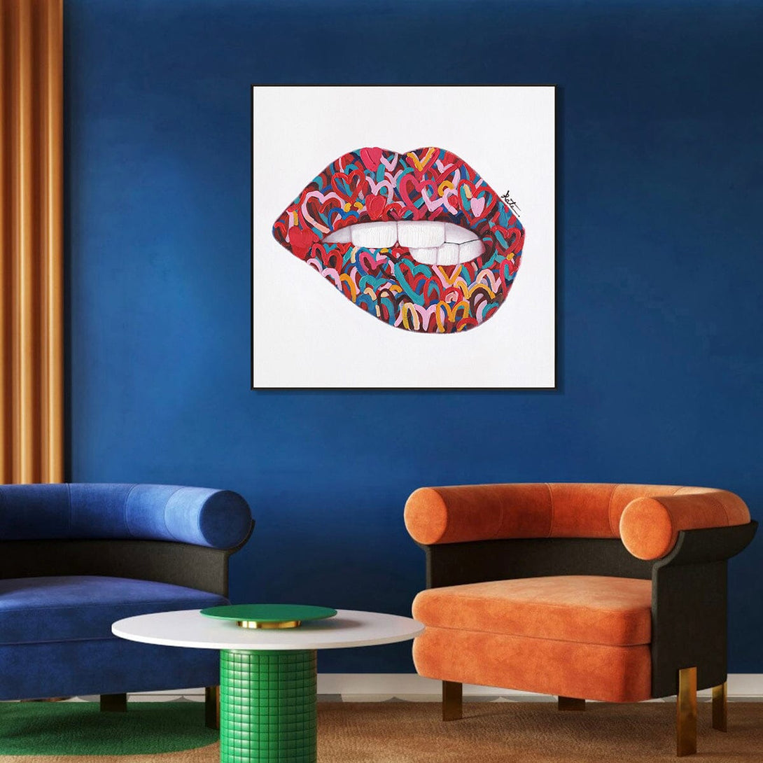 Heart Kiss – Colorful Lips Pop Art #J2043 Painting artwepaint 