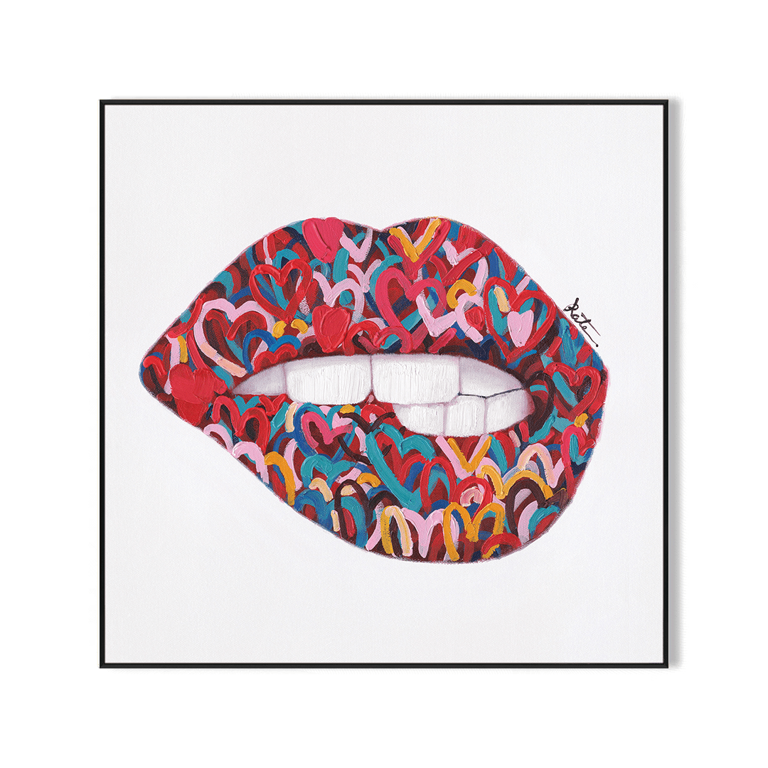 Heart Kiss – Colorful Lips Pop Art #J2043 Painting artwepaint 