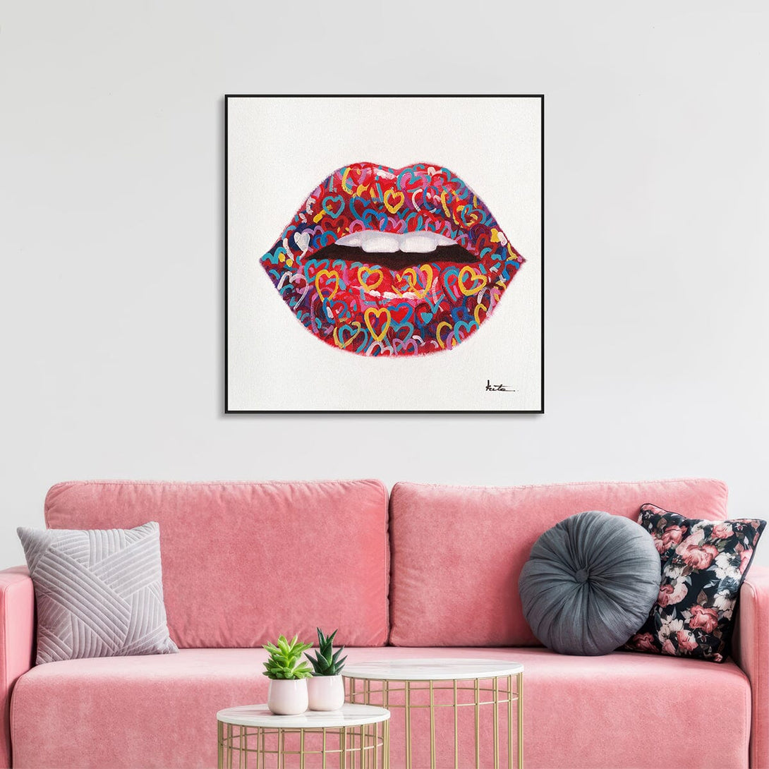 Heartful Lips – Pop Art Kiss Painting #I2138 Painting artwepaint 