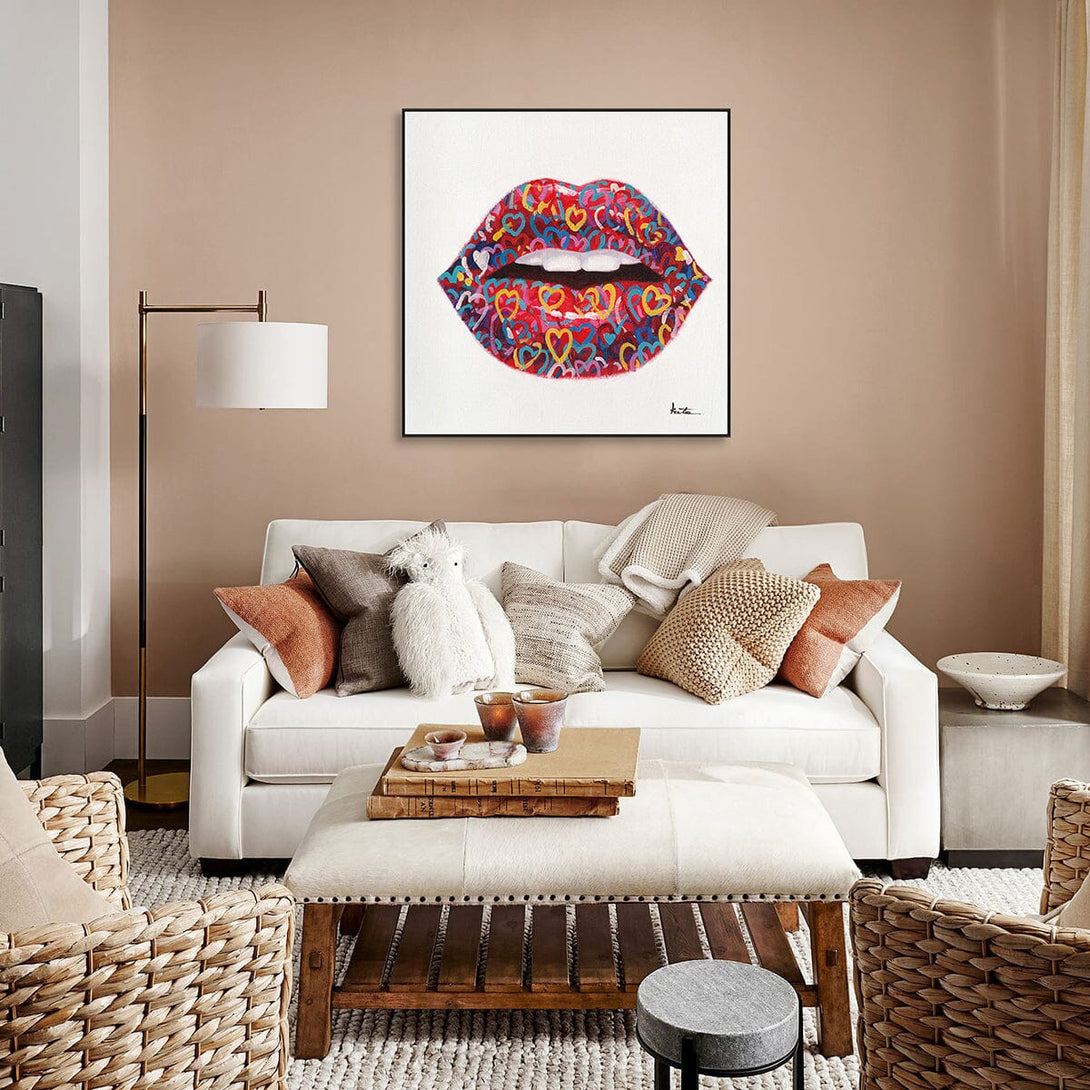 Heartful Lips – Pop Art Kiss Painting #I2138 Painting artwepaint 