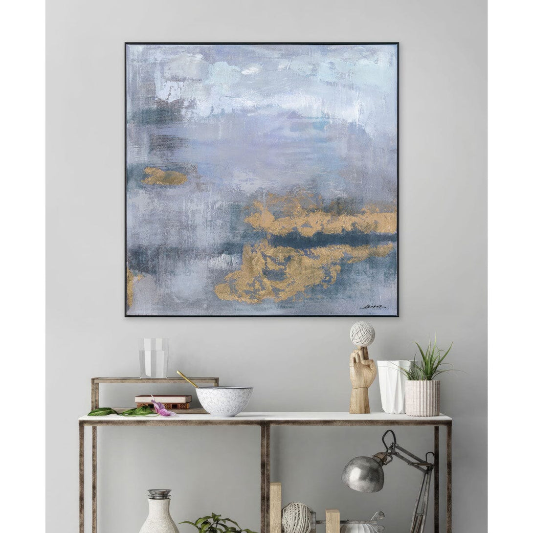 Impression of Sky - Blue & Gold Abstract #M8062 Painting artwepaint 