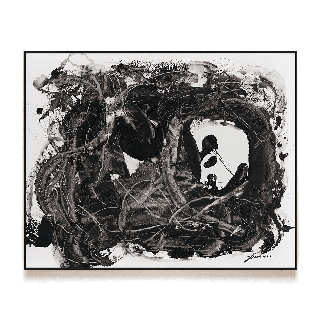 Ink Whirl - Black and White Abstract Motion #M5512 Painting artwepaint 