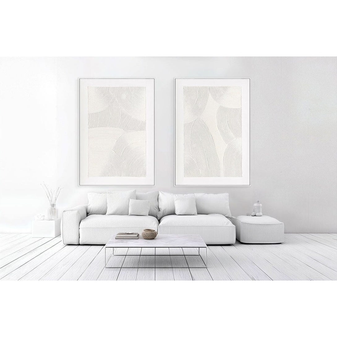 Intersecting Whites - Minimalist Line Texture#M4630 Painting artwepaint 