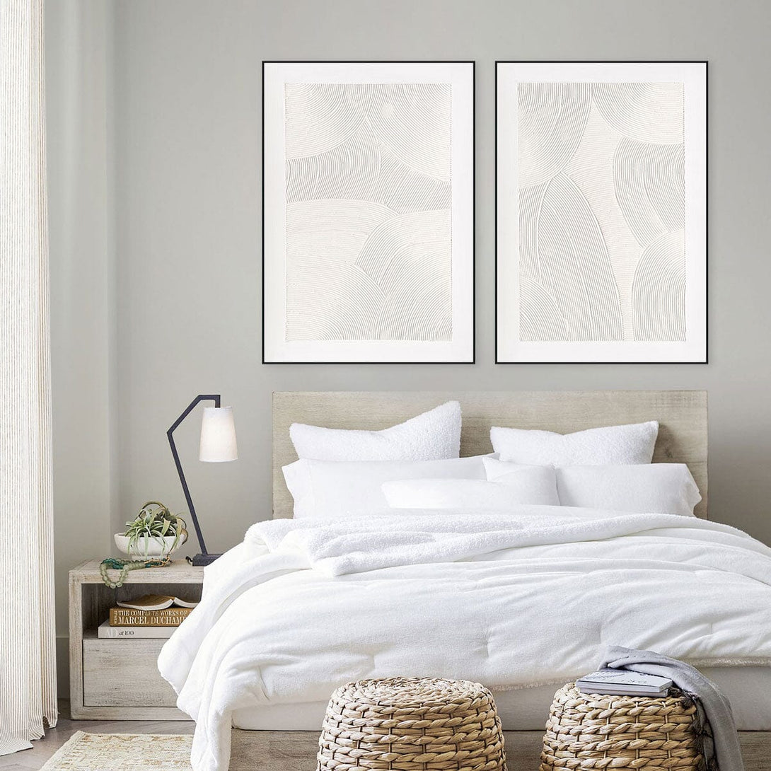 Intersecting Whites - Minimalist Line Texture#M4630 Painting artwepaint 