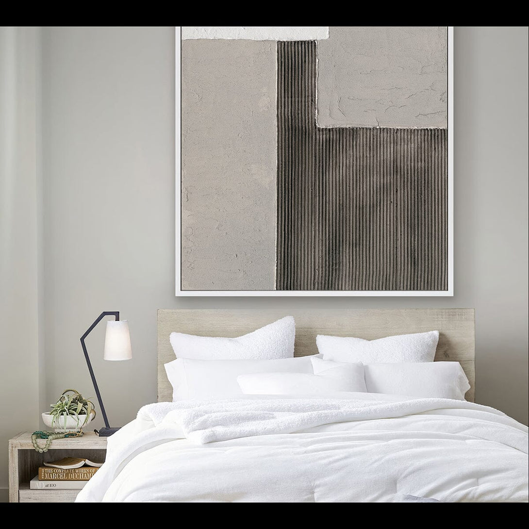 Interwoven Realm - Grey Black White Textured Abstract#M2570 Painting artwepaint 