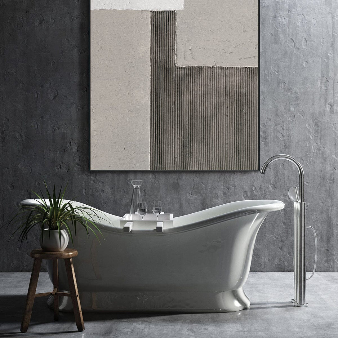 Interwoven Realm - Grey Black White Textured Abstract#M2570 Painting artwepaint 