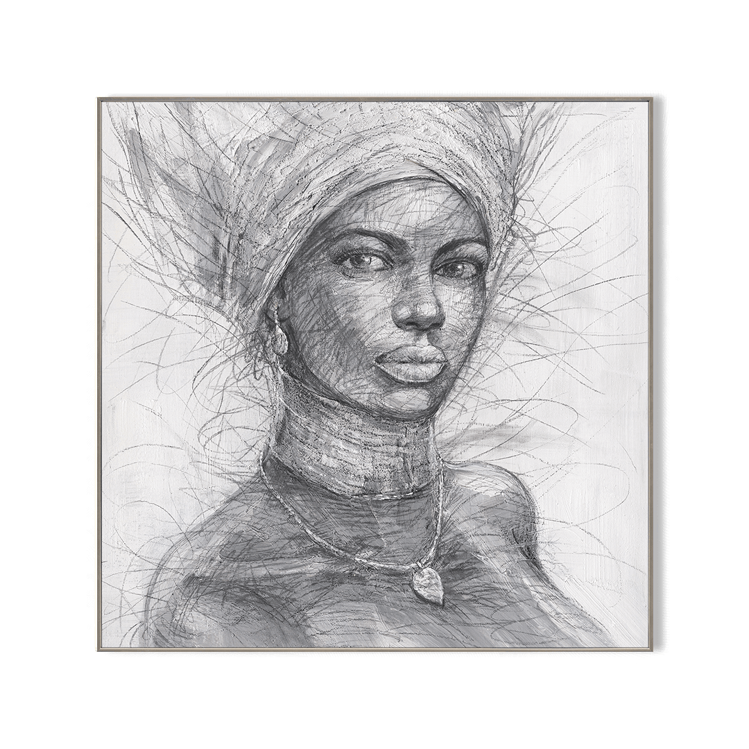 Ivory Crown - Headwrap Portrait Sketch#L0741 Painting artwepaint 