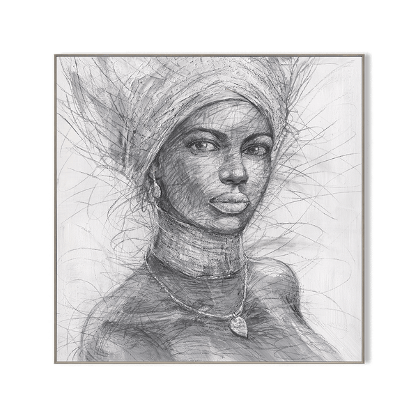 Ivory Crown - Headwrap Portrait Sketch#L0741 Painting artwepaint 