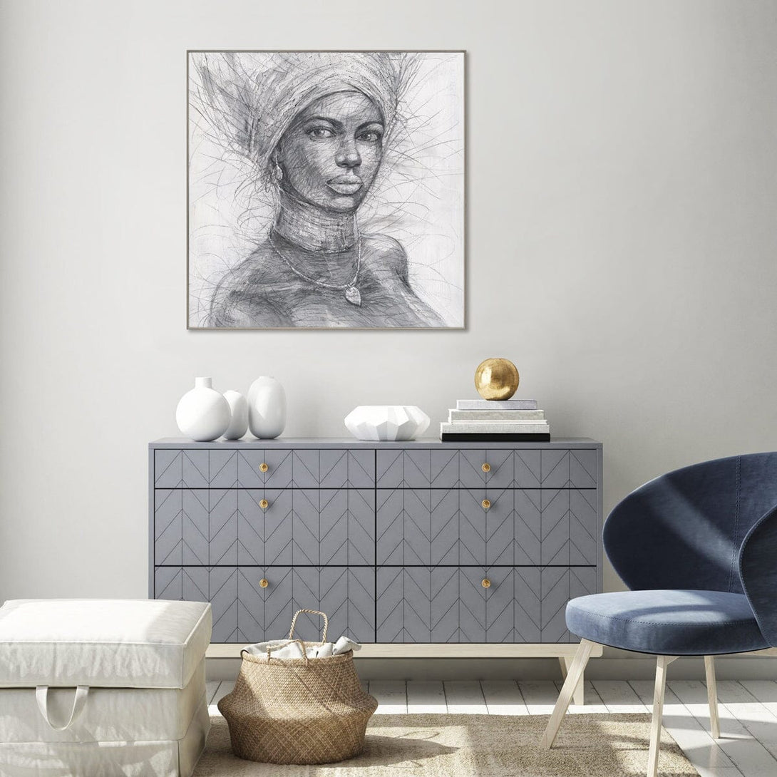 Ivory Crown - Headwrap Portrait Sketch#L0741 Painting artwepaint 