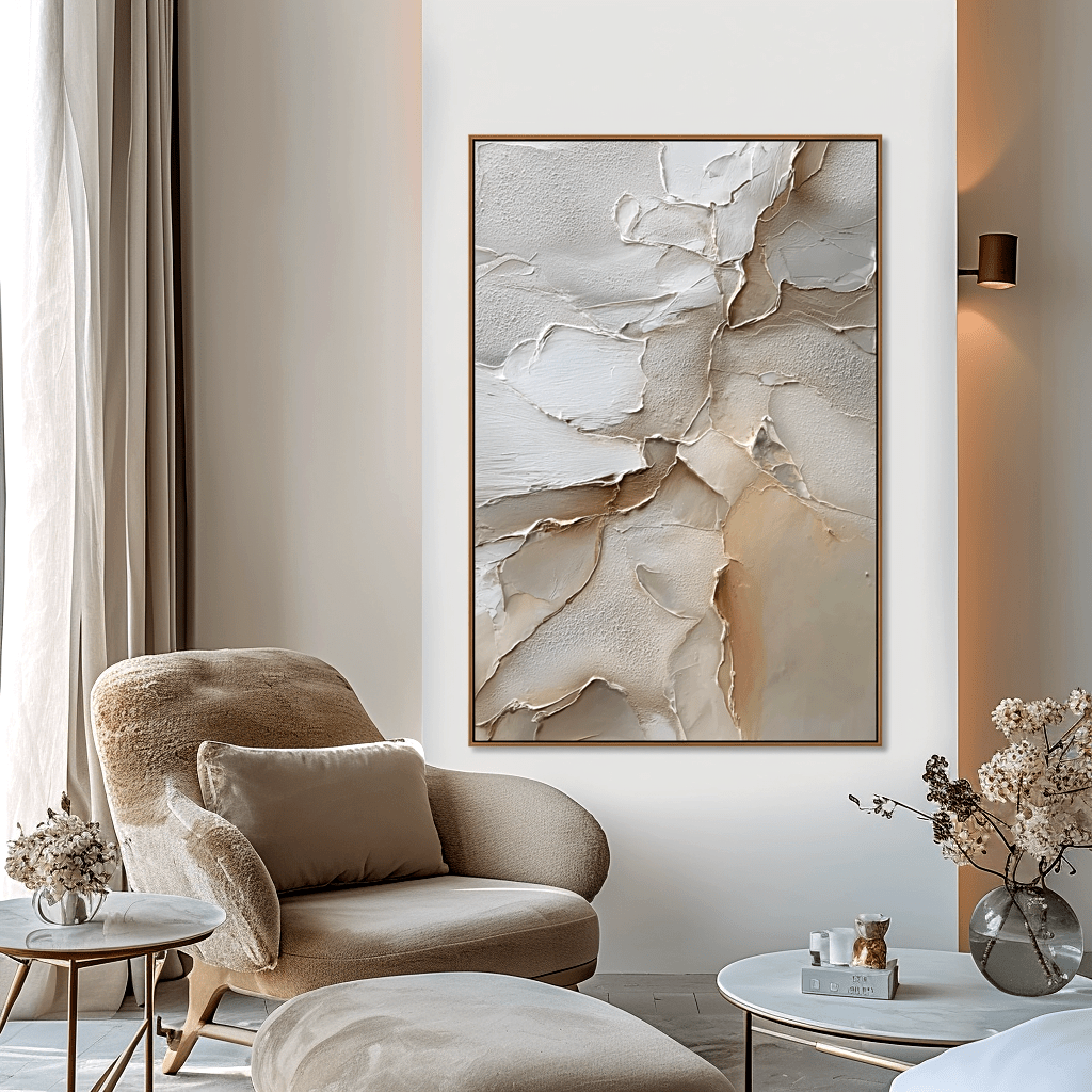 Ivory Layers – Neutral Textured Painting #43 Painting artwepaint 