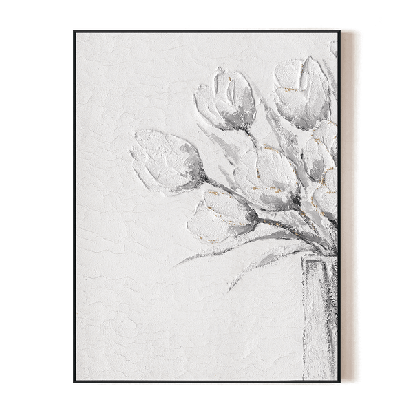 Ivory Tulips I - Minimal Textured Painting#L0661 Painting artwepaint 