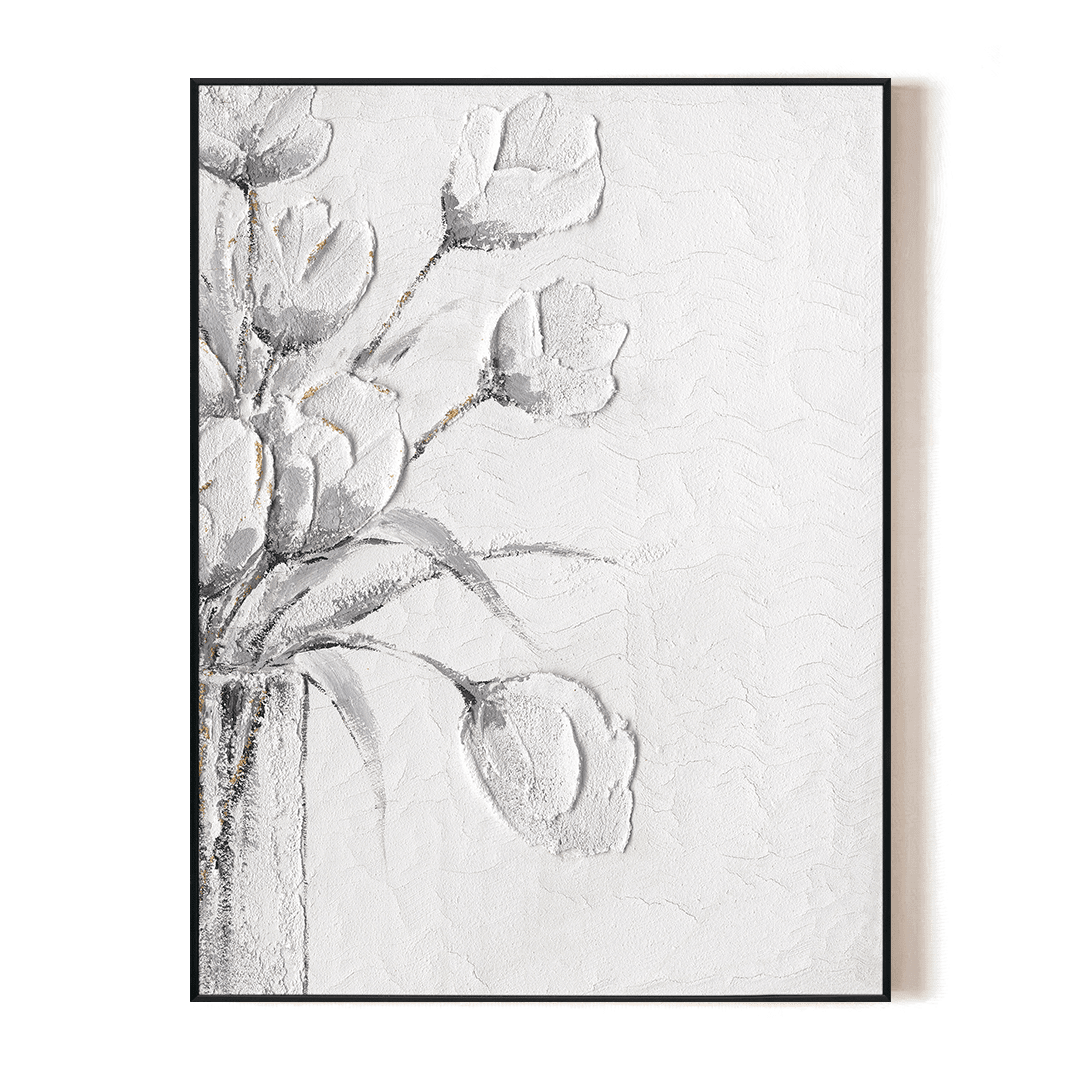 Ivory Tulips II - Minimal Textured Painting#L0660 Painting artwepaint 