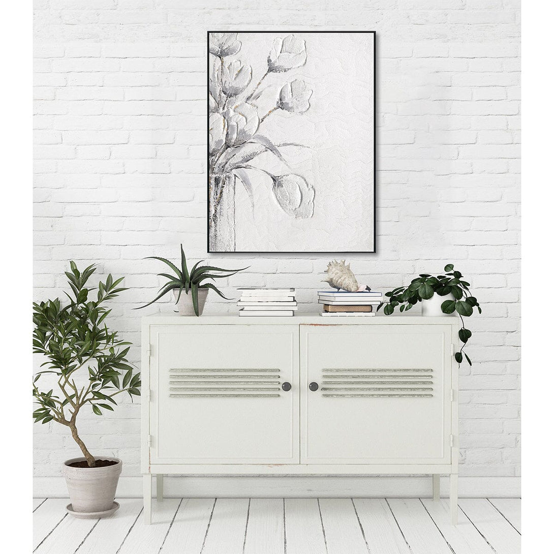 Ivory Tulips II - Minimal Textured Painting#L0660 Painting artwepaint 