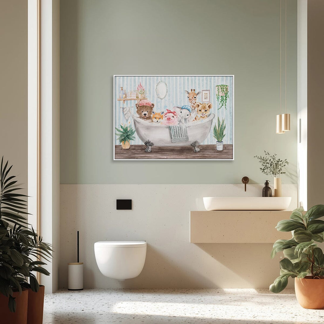 Joyful Bath Time - Animal Illustration #M3574 Painting artwepaint 