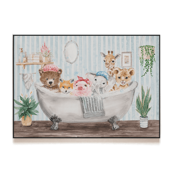 Joyful Bath Time - Animal Illustration #M3574 Painting artwepaint 