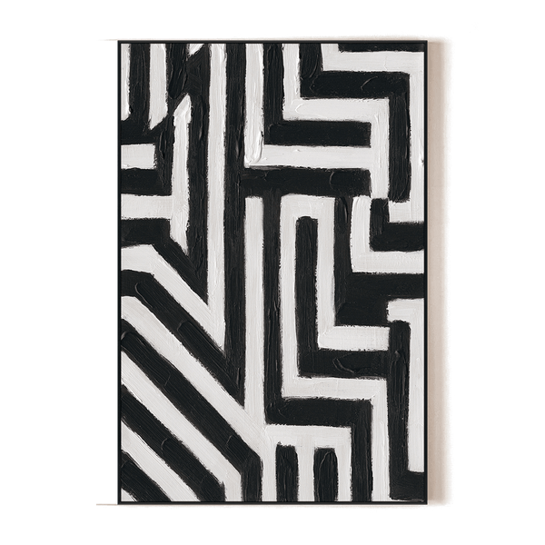 Labyrinth Flow - Black & White Abstract Painting#P4718 Painting artwepaint 