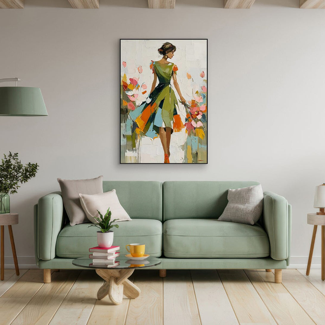 Lady in Bloom – Abstract Woman with Flowers Painting #RIX1(290) Painting artwepaint 