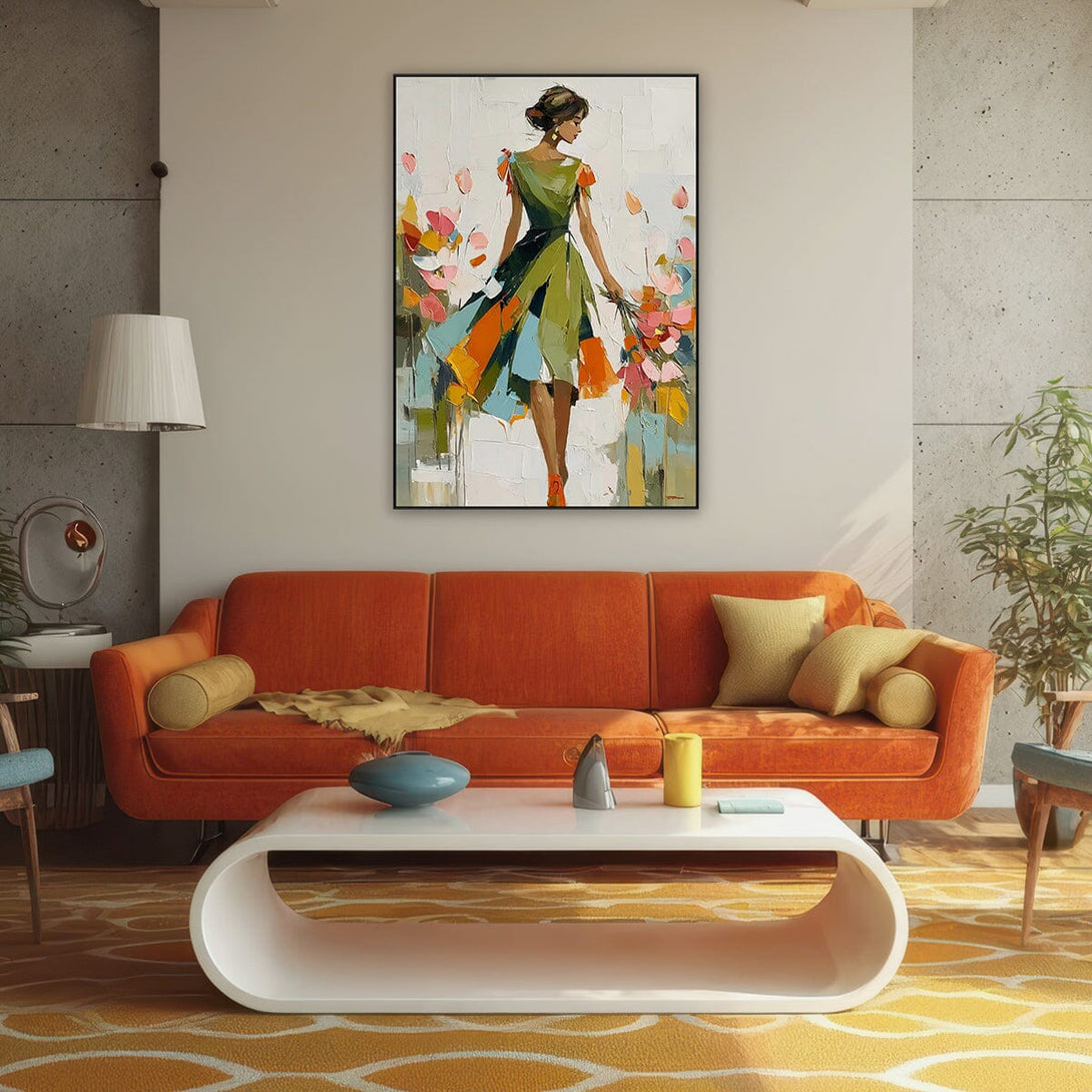 Lady in Bloom – Abstract Woman with Flowers Painting #RIX1(290) Painting artwepaint 