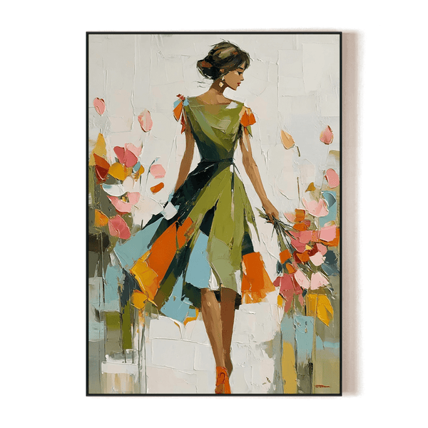 Lady in Bloom – Abstract Woman with Flowers Painting #RIX1(290) Painting artwepaint 