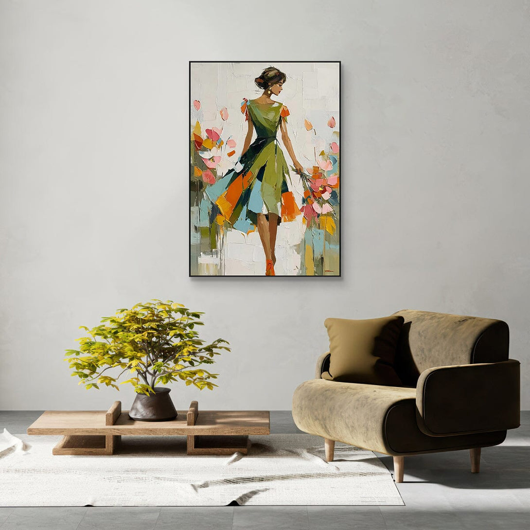 Lady in Bloom – Abstract Woman with Flowers Painting #RIX1(290) Painting artwepaint 