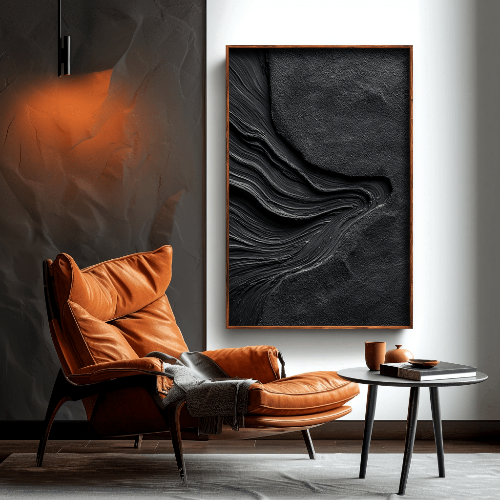 Lava Veins – Deep Black Textured Abstract Painting #awp69 Painting artwepaint 