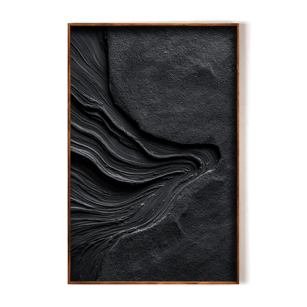 Lava Veins – Deep Black Textured Abstract Painting #awp69 Painting artwepaint 