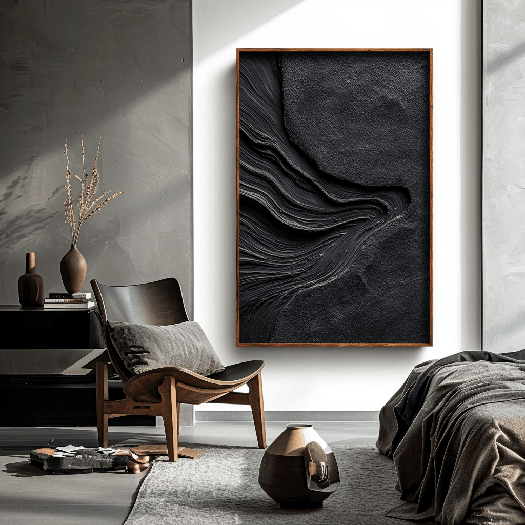 Lava Veins – Deep Black Textured Abstract Painting #awp69 Painting artwepaint 