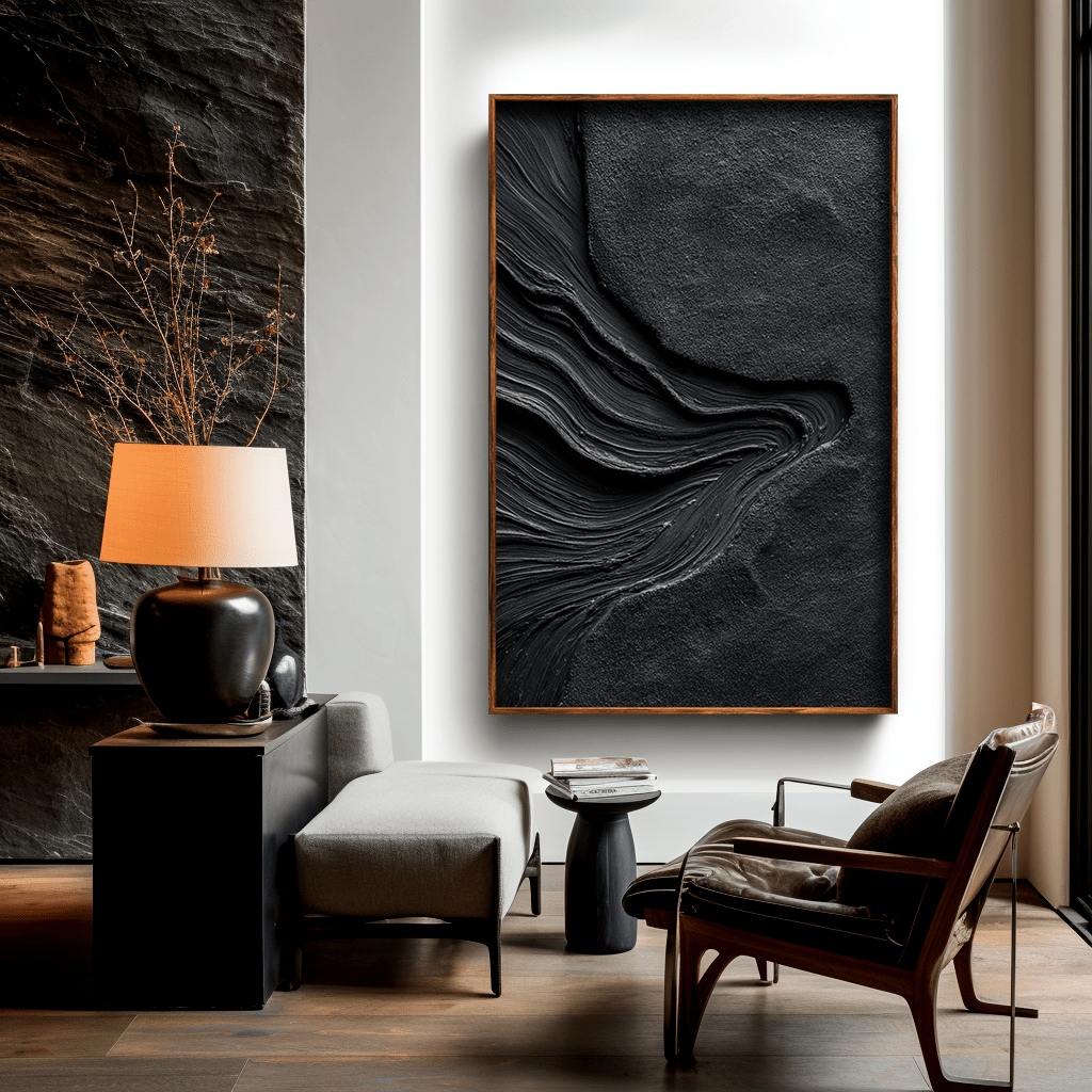 Lava Veins – Deep Black Textured Abstract Painting #awp69 Painting artwepaint 