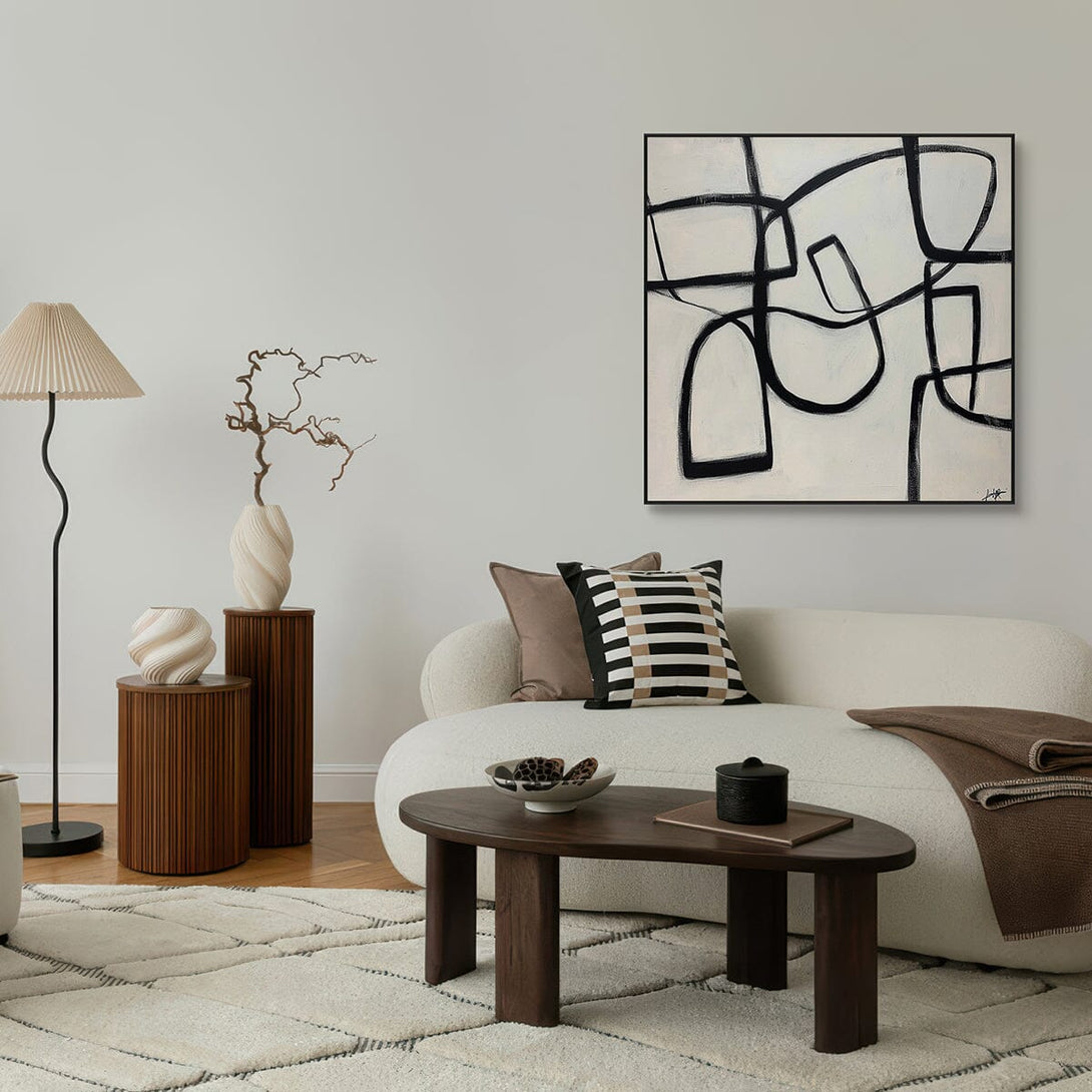 Linear Rhythm - Black and White Abstract Painting #PKS6(300) Painting artwepaint 