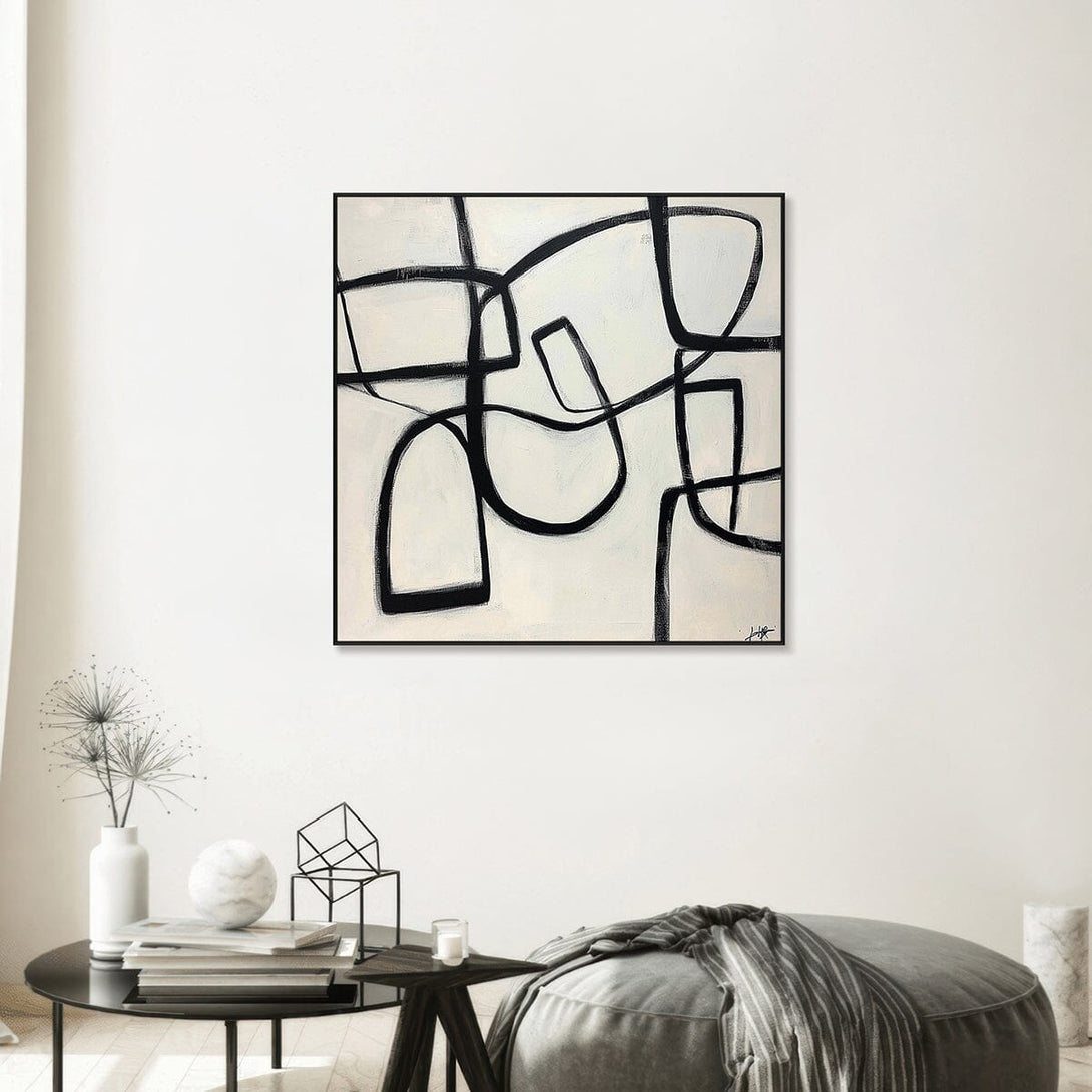 Linear Rhythm - Black and White Abstract Painting #PKS6(300) Painting artwepaint 