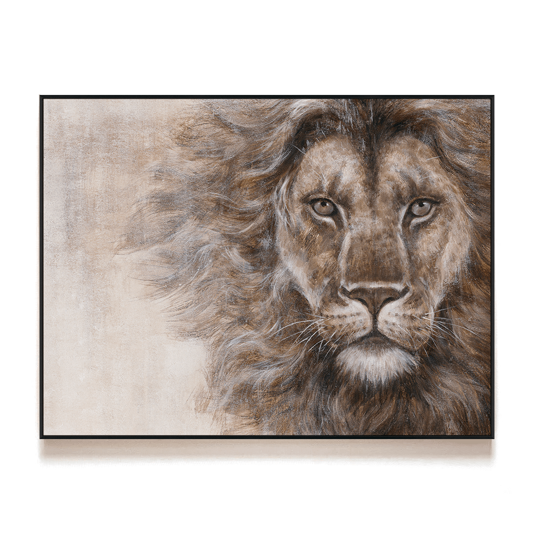Lion’s Gaze - Brown Realistic Animal Painting #M0634 Painting artwepaint 