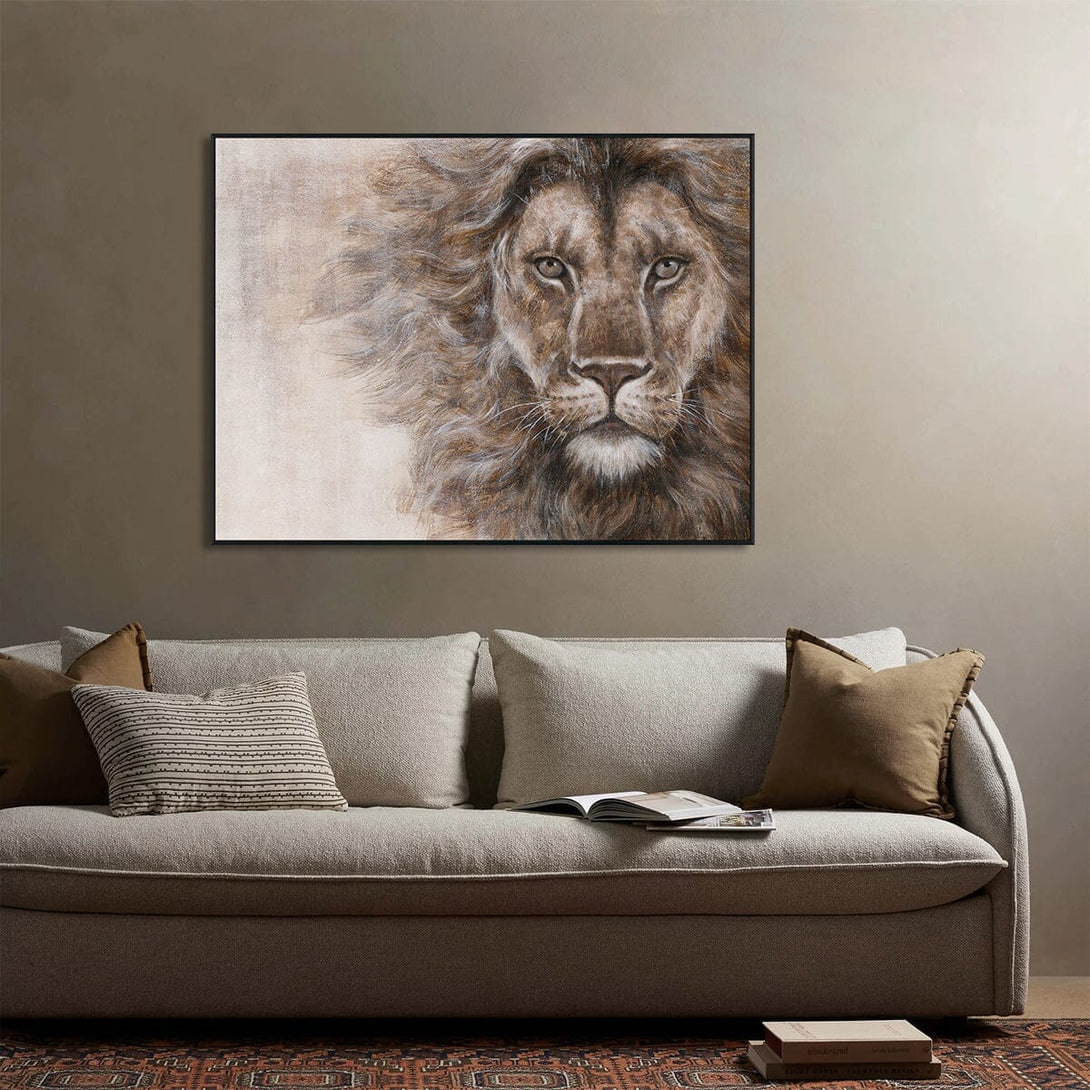 Lion’s Gaze - Brown Realistic Animal Painting #M0634 Painting artwepaint 