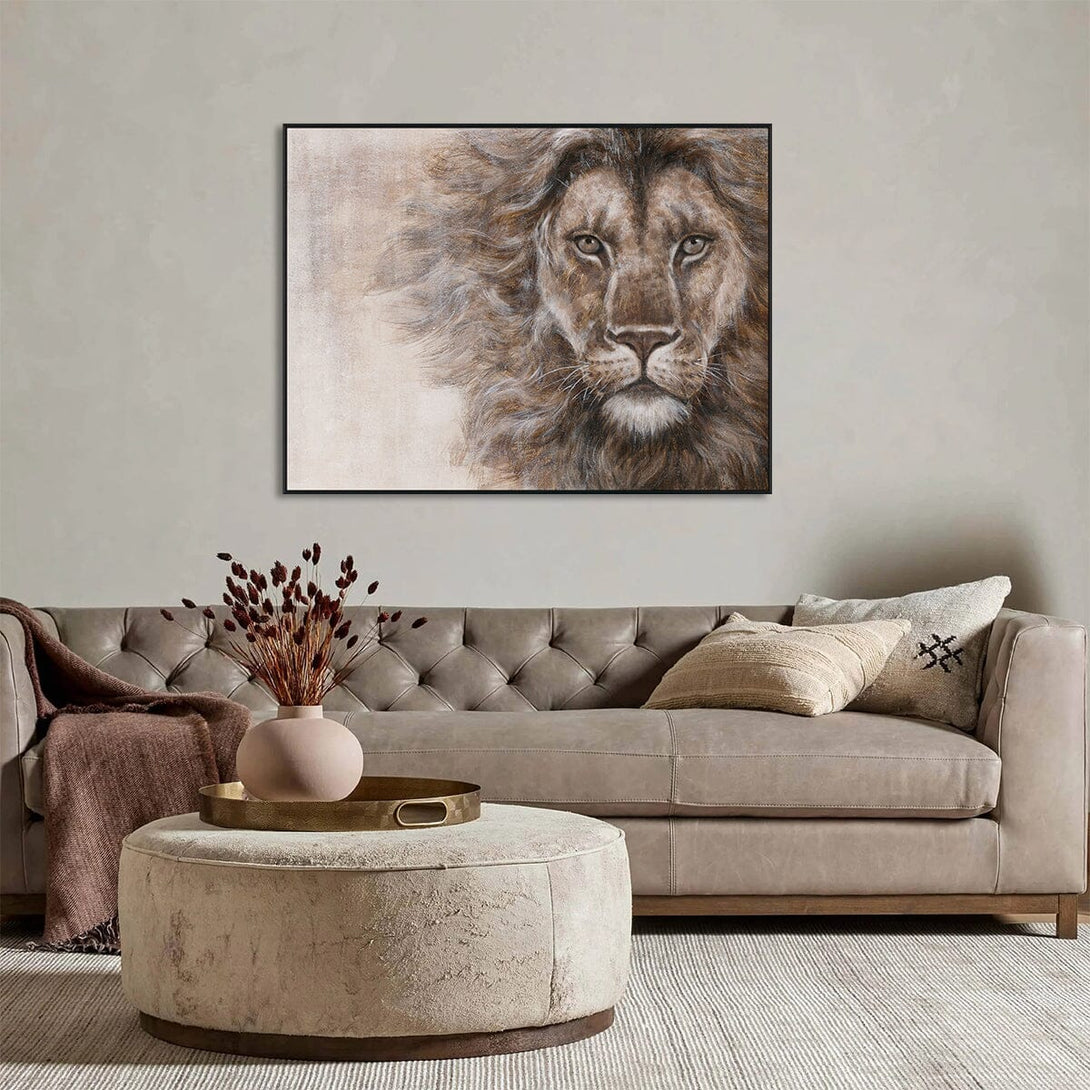 Lion’s Gaze - Brown Realistic Animal Painting #M0634 Painting artwepaint 