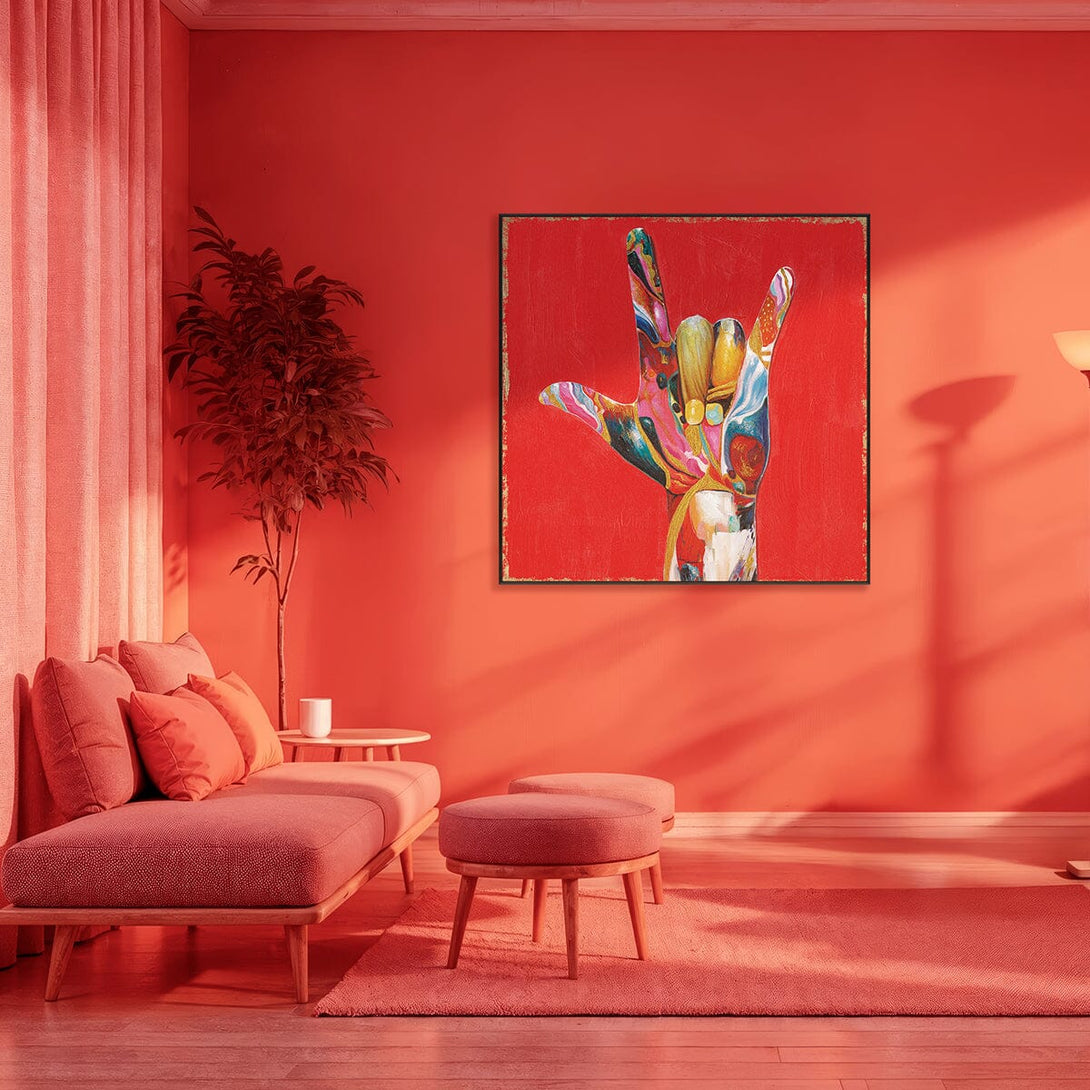 Love Gesture – Colorful Hand Abstract Painting #I2700 Painting artwepaint 