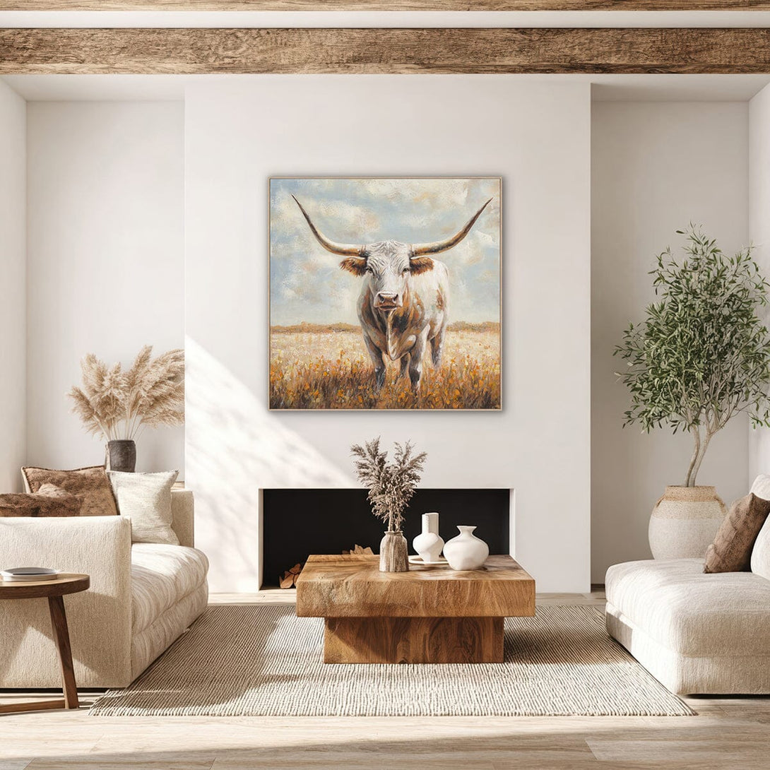 Majestic Longhorn-Realistic Bull Painting #P2861 Painting artwepaint 