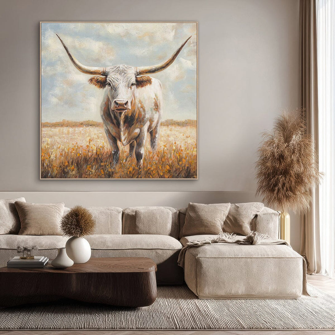 Majestic Longhorn-Realistic Bull Painting #P2861 Painting artwepaint 