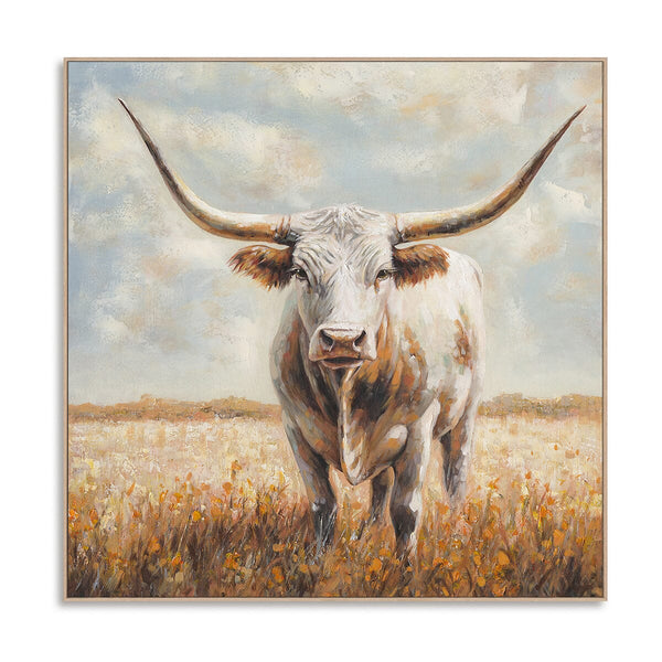 Majestic Longhorn-Realistic Bull Painting #P2861 Painting artwepaint 