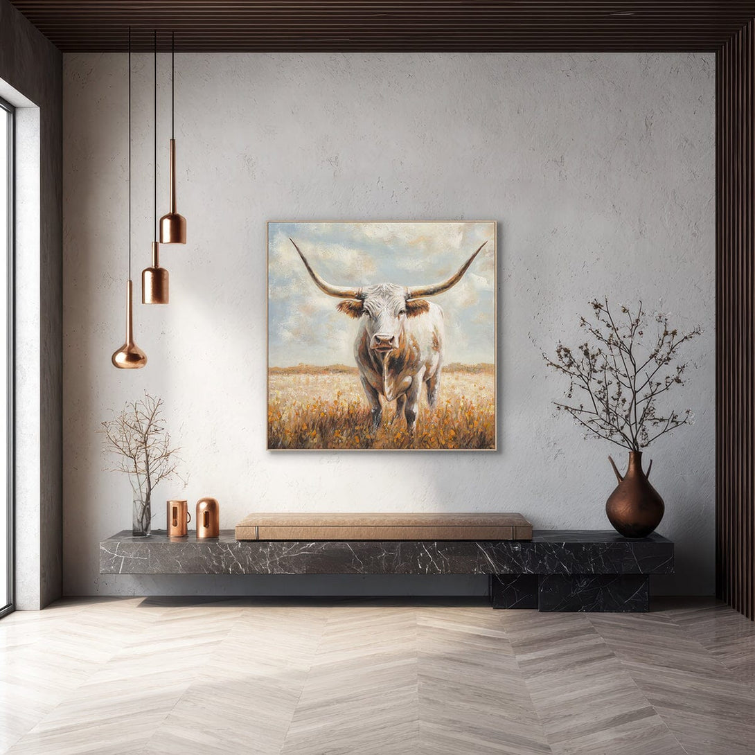 Majestic Longhorn-Realistic Bull Painting #P2861 Painting artwepaint 