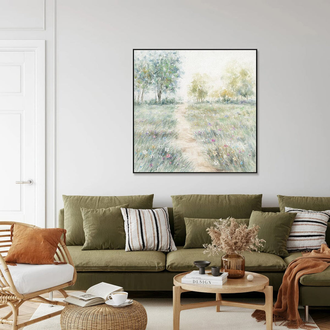 Meadow Path – Landscape with Flowers Painting #K4656 Painting artwepaint 