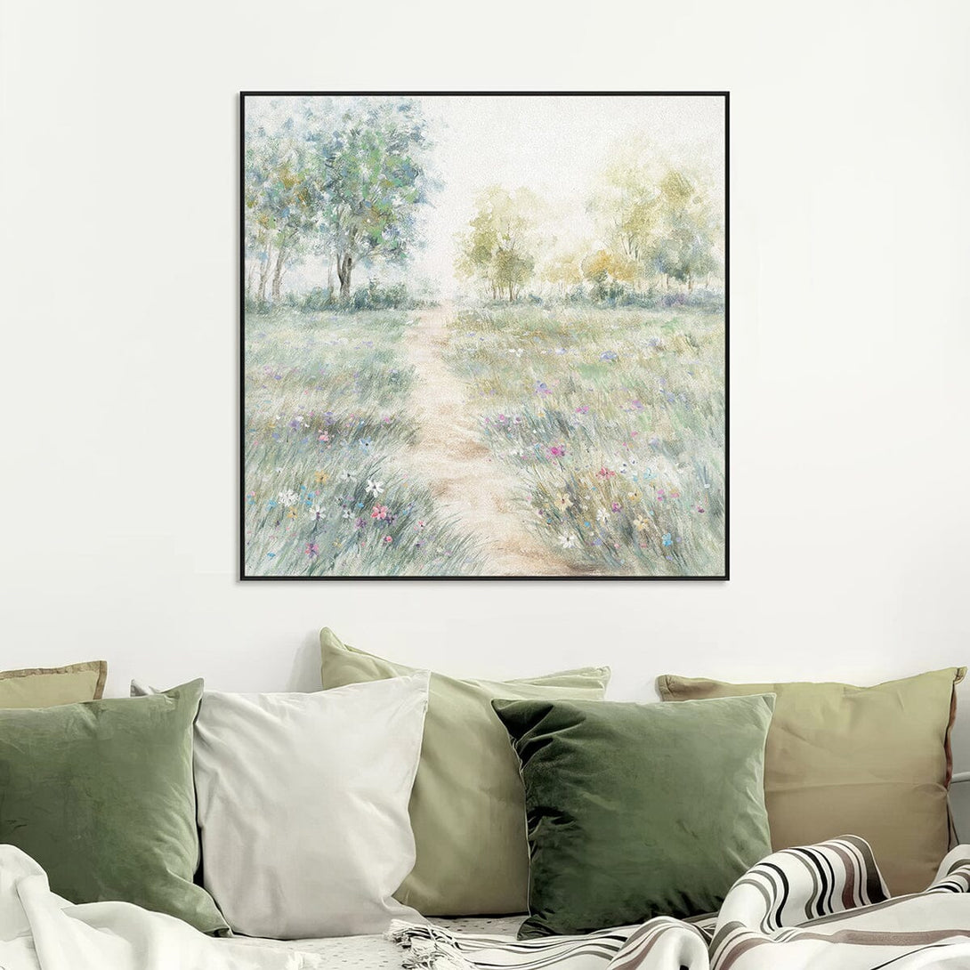 Meadow Path – Landscape with Flowers Painting #K4656 Painting artwepaint 