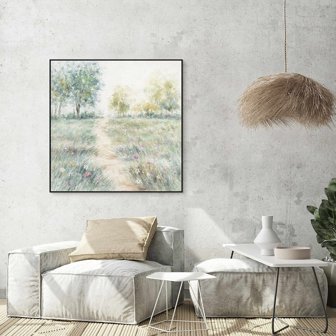 Meadow Path – Landscape with Flowers Painting #K4656 Painting artwepaint 