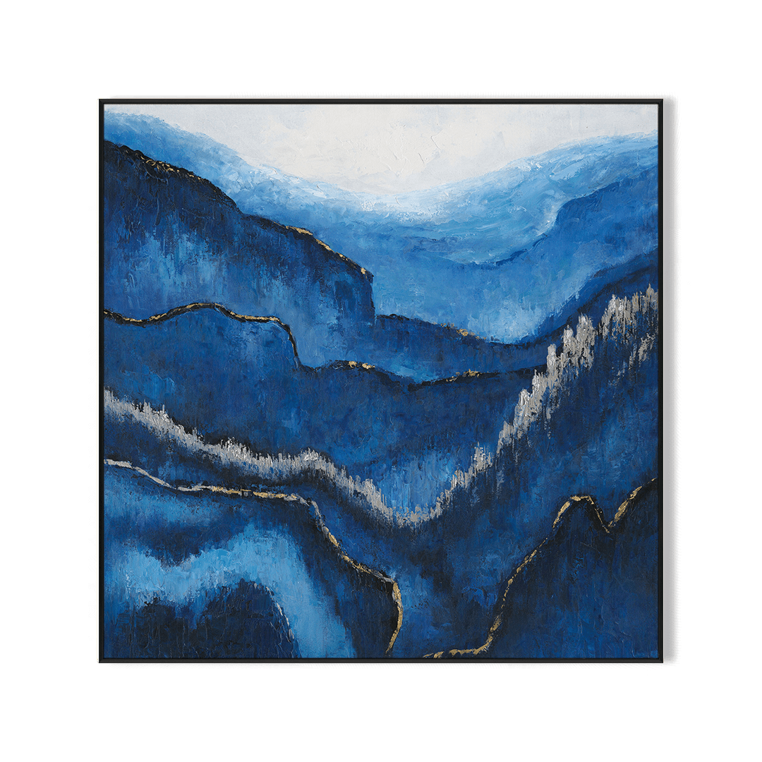 Midnight Flow-Blue Abstract Layers #I4286 Painting artwepaint 